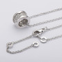 Sterling Silver Created Diamond Circle Pendant Necklace