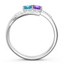 Personalized Birthstone Promise Ring with Engraving Silver