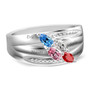 Personalized Birthstone Promise Ring with Engraving Silver