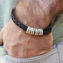 Silver Small Custom Beads Men's Bracelet