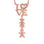 Inlay Heart Love Necklace With Kids