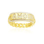 Sterling Silver Created Diamond Fashion Amour Ring