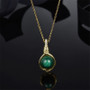 S925 Pure Silver Micro Inlaid Crystal Diamond Pearl Malachite Lapis Gem Necklace