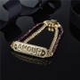 S925 Pure Silver Micro Inlaid Crystal Diamond Double Rope Letter Bracelet