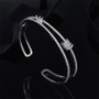 Charm Strand Ring Two Layer Bracelet Sterling Silver Open Bangle