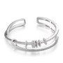 Charm Strand Ring Two Layer Bracelet Sterling Silver Open Bangle