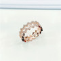 S925 Pure Silver a High-end Micro Inlaid Crystal Diamond Double-layer Z-shaped Wave Ring