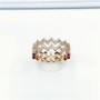 S925 Pure Silver a High-end Micro Inlaid Crystal Diamond Double-layer Z-shaped Wave Ring