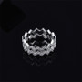 S925 Pure Silver a High-end Micro Inlaid Crystal Diamond Double-layer Z-shaped Wave Ring