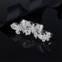 S925 Sterling Silver Created Diamond Three Finger Ring Butterfly Ring