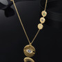 Yellow Gold Created Diamond Exquisite Lucky Eye Necklace