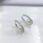 Created Diamond Sterling Silver Pearl Hoop Earrings