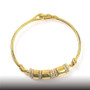 Gold Plated Sterling Silver Multi Round Circle Bangle Created Diamond Bracelet