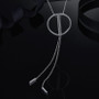 S925 Pure Silver High-end Micro Inlaid Crystal Diamond Simple Double D Pendant Necklace
