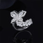 S925 Sterling Silver Created White Diamond Elegant Butterfly Ring