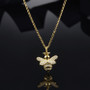 Gold Plated Bee Animals Pendant Sterling Silver Necklace