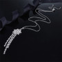 Snowflake Tassel Pendant Long Drop Sterling Silver Necklace