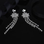 Snowflake Long Tassel Earrings Sterling Silver Drop Earrings