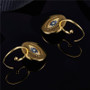 Round Created White Sapphire Eye Earrings
