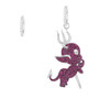 Purple Asymmetric Devil Huggie Hoop Earrings