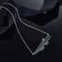 Green Crocodile Pendant Clavicle Chain Sterling Silver Necklace