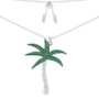 Green Coconut Tree Pendant Clavicle Chain Sterling Silver Necklace