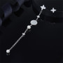 Star Created Diamond and Pearl Dangle Stud Earrings