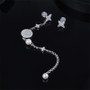 Star Created Diamond and Pearl Dangle Stud Earrings