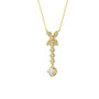 Bow Long Pendant Created Diamond Necklace