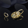 Yellow Sterling Silver Created Diamond Snake Drop Earrings