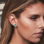 Butterfly Sterling Silver Created Sapphire Dangle Earrings