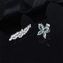 Butterfly Sterling Silver Created Sapphire Dangle Earrings