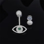 Eye Design Sterling Silver Created Diamond Drop Earrings