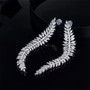 Sterling Silver Created White Diamond Dangle Earrings