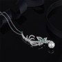 Butterfly Pearl Pendant Sterling Silver Necklace