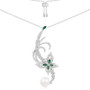 Butterfly Pearl Pendant Sterling Silver Necklace