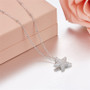 Dainty Sterling Silver Starfish Created Sapphire Necklace