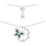 Luxury Sterling Silver Green Butterfly Pendant Necklace