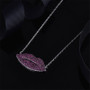 Sterling Silver Lip Pink Created Sapphire Pendant Necklace