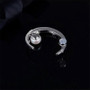 Moon Created Diamond and Pearl Single Stud Earring