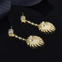 Lion Face Created Diamond Dangle Stud Earring