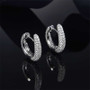 Sterling Silver Created Diamond Hoop Earrings
