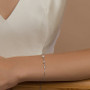 Sterling Silver Round Dance Created Diamond Bracelet
