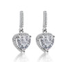 Halo Heart Created White Diamond Sterling Silver Jewelry Set