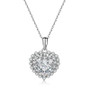 Halo Heart Created White Diamond Sterling Silver Jewelry Set
