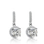 Round Cut Created Diamond Halo Drop Earrings