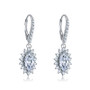 Marquise Shape Created Diamond Drop Hook Earrings