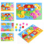 Kids Educational Toys Colorful Cognition Board Montessori Children Wooden Jigsaw Puzzle Toys Color Match Game Board Wooden Toys