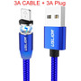 3A Fast Charging Magnetic USB Cable Type C Micro Cable LED Nylon Braided Type-C Magnet Charger For Iphone XS 7 Samsung 1M