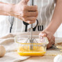 Coeexus Semi-automatic Mixer Egg Beater Manual Self Turning Stainless Steel Whisk Hand Blender Egg Cream Stirring Kitchen Tools